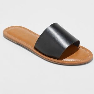 Merona Black Slip On Sandals
